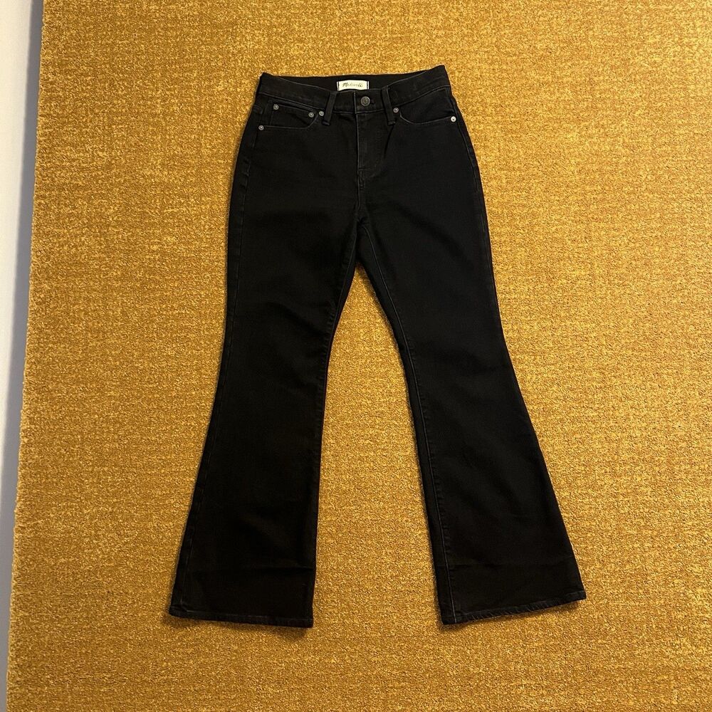 Madewell The Perfect Vintage Flare Jean Womens 26P Petite Black High Rise